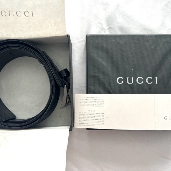 New 🔥Gucci Women’s Black Leather Belt with Silver Buckle 41” - Picture 2 of 7